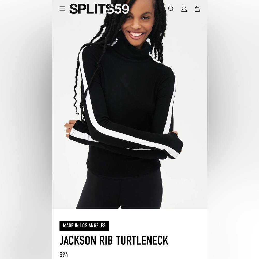 Splits59 JACKSON RIB TURTLENECK black white stripe